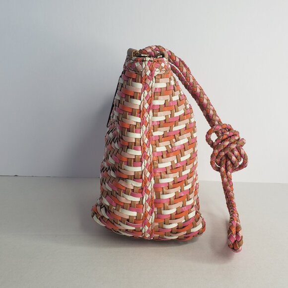 RAFE ANNICK Small Bucket Crossbody - Cognac / White / Orange / Pink - Picture 3 of 8